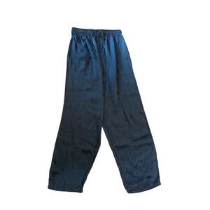 Men M Murano Sleepwear 100% Silk Navy Pajama Sleep Pants Lounge Bottoms